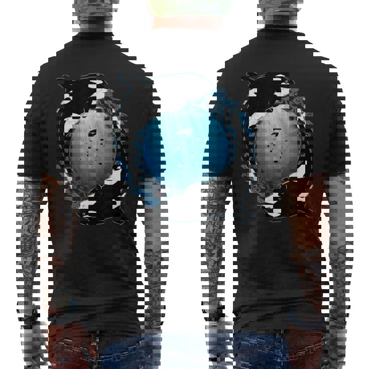 かわいいシャチキラークジラ メンズTシャツ バックプリント