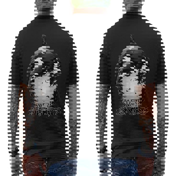 かわいいシャチサモアポリネシア メンズTシャツ バックプリント