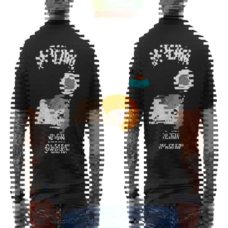 かわいいスリーピングビーグル ペット愛好家のための面白い犬のデザイン メンズTシャツ バックプリント