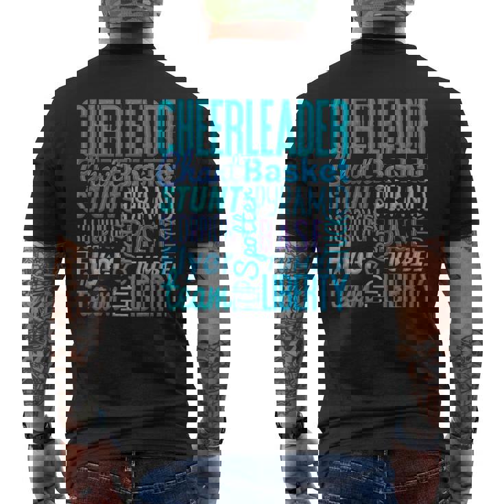 かわいいチアリーダーギフト ブルーチアムーブ チアリーディングコーチ メンズTシャツ バックプリント