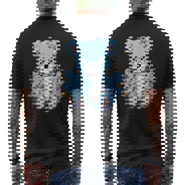 かわいいテディベアと花と一緒に I テディベア メンズTシャツ バックプリント