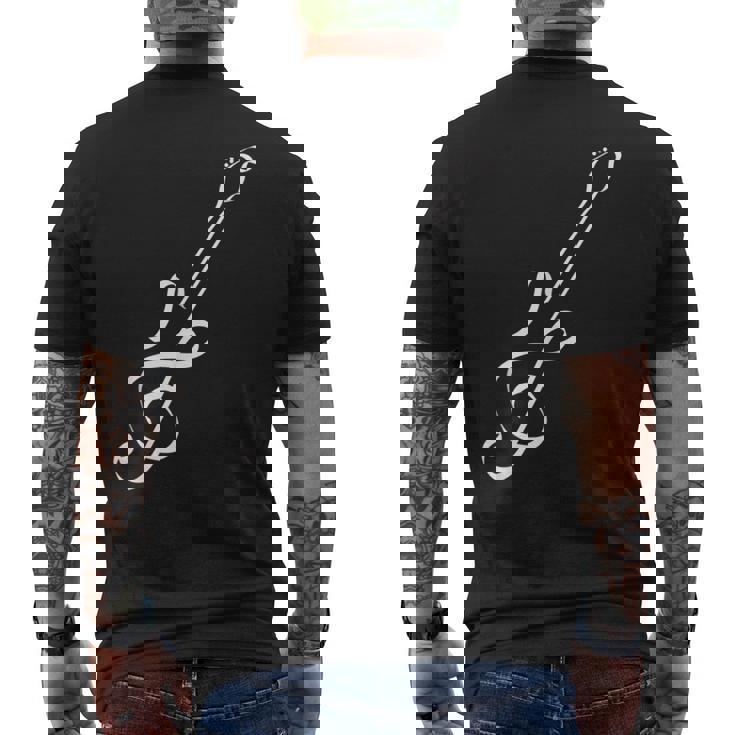 かわいいノートギターの形 メンズTシャツ バックプリント