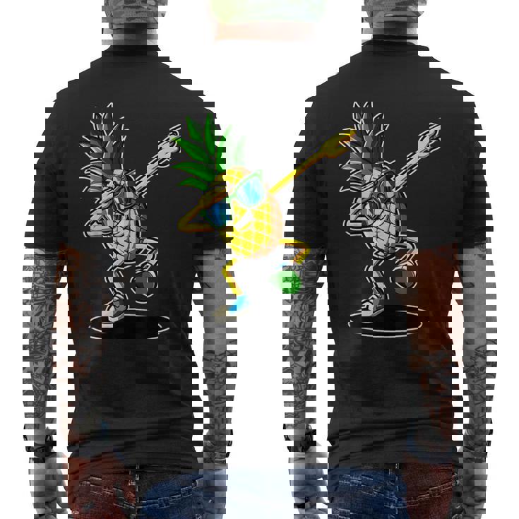 かわいいパイナップルダビングダンシングシャツ 面白いキッズプリント メンズTシャツ バックプリント