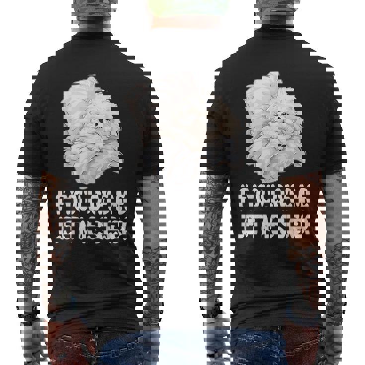 かわいいビションフリーゼ If You Love Me Let Meleep パジャマ メンズTシャツ バックプリント