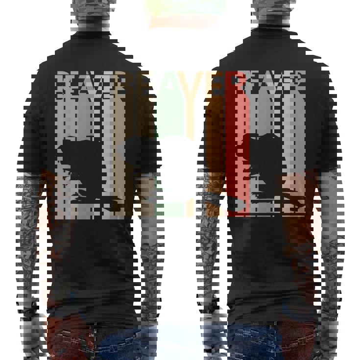 かわいいビーバーの動物 メンズTシャツ バックプリント