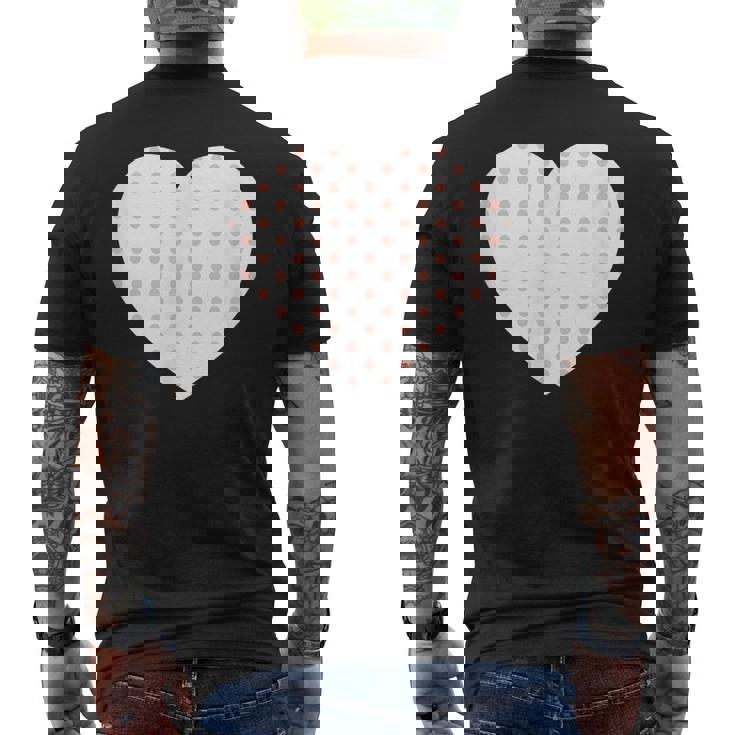 かわいいピーチピンクの水玉模様ミニマリストグラフィック。 メンズTシャツ バックプリント