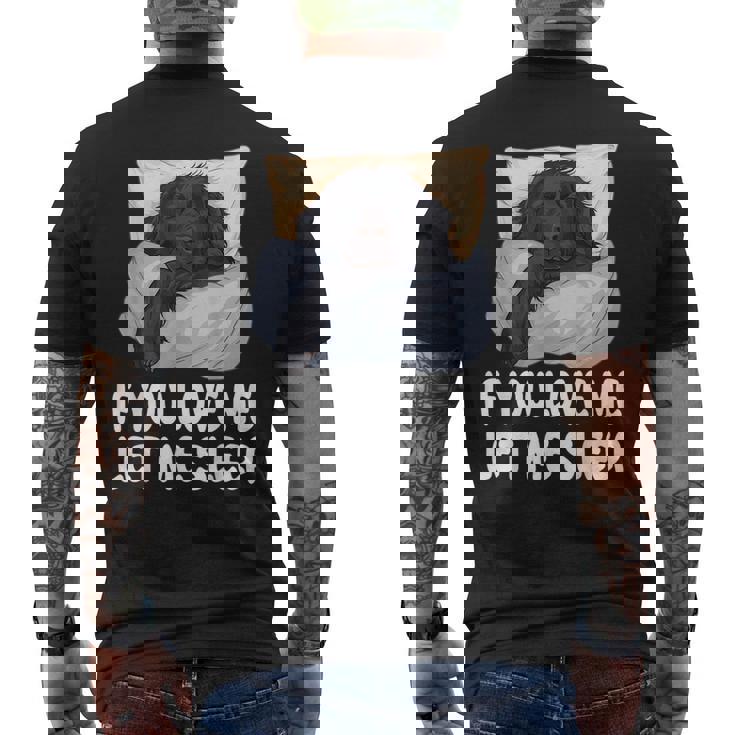 かわいいフラットコートレトリバー If You Love Meleep メンズTシャツ バックプリント