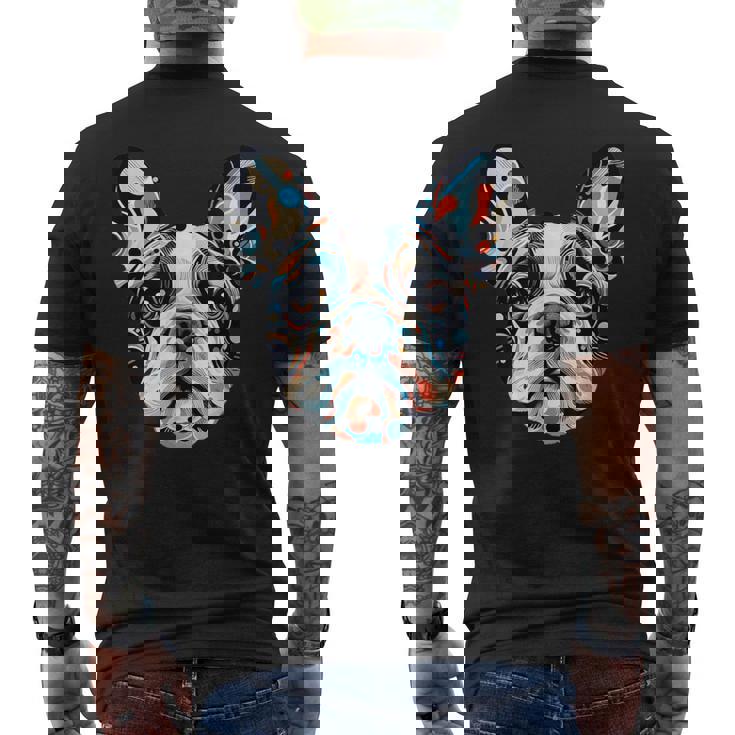 かわいいフレンチブルドッグ 子犬 犬 ラブ メンズTシャツ バックプリント