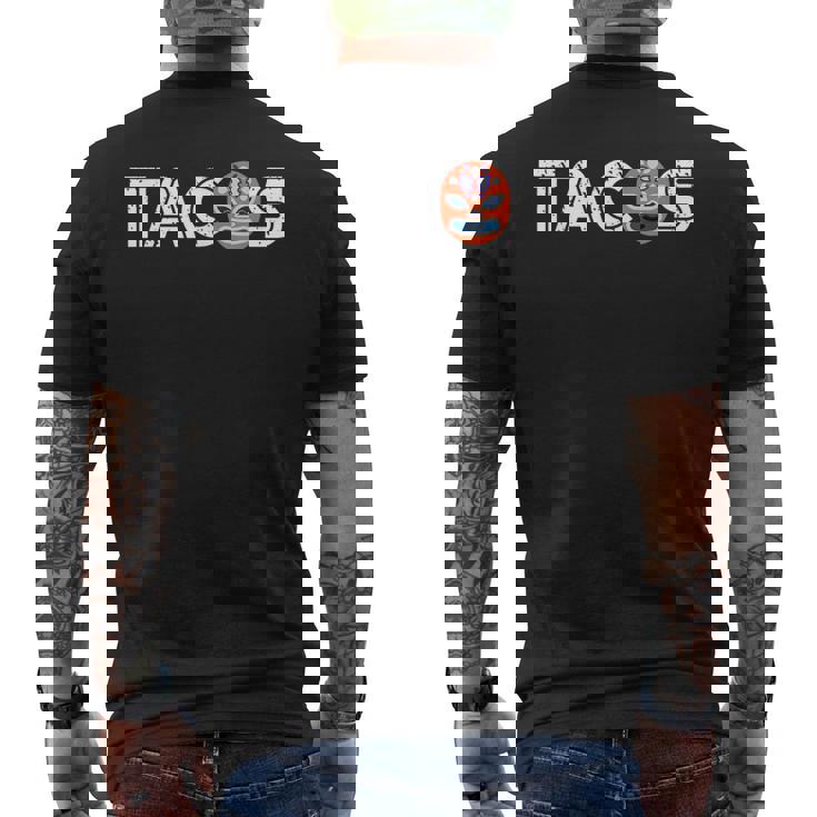 かわいいユニークなルチャリブレレスリングマスク タコスギフト メンズTシャツ バックプリント