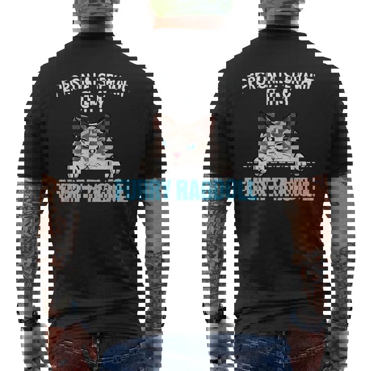 かわいいラグドール猫のデザイン-私のラグドールが大好き メンズTシャツ バックプリント