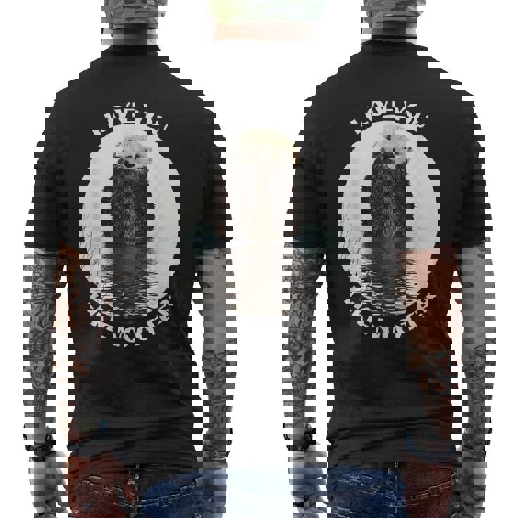 かわいいラッコ 言って I Love You Like No Otter私はあなたを愛しています メンズTシャツ バックプリント