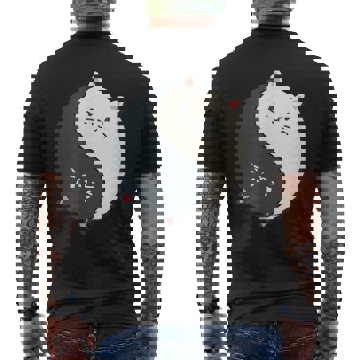 かわいい猫と一緒に陰陽師のサイン I Karma Yoga Cat メンズTシャツ バックプリント