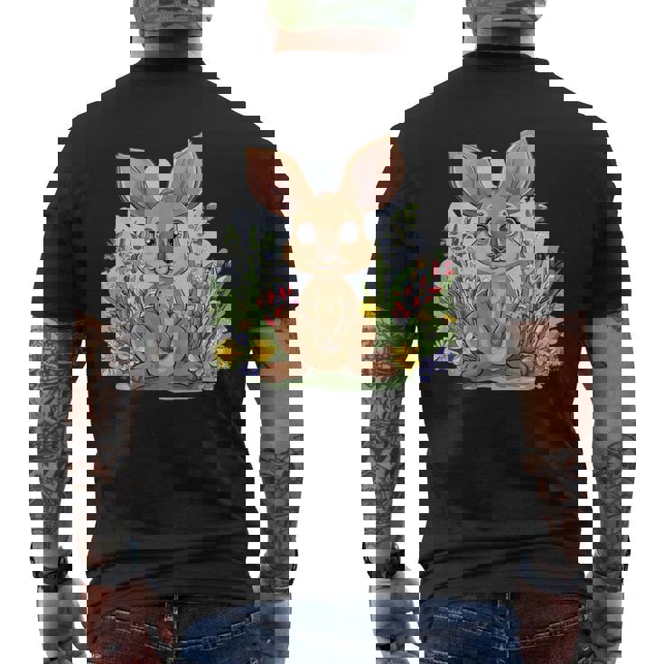 かわいい花カンガルー。 メンズTシャツ バックプリント