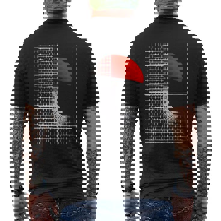 きのこ 建築 アート イラスト モチーフ きのこ メンズTシャツ バックプリント