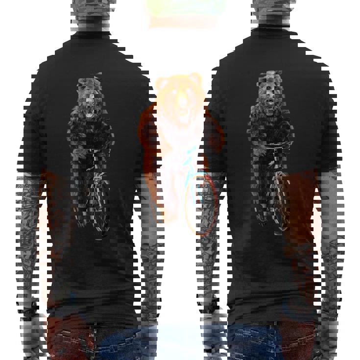 くま 熊 ベア 自転車 メンズTシャツ バックプリント