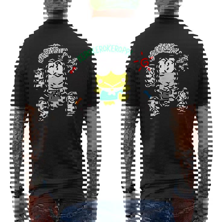 けろけろけろっぴ てるてるぼうず ダークカラー メンズTシャツ バックプリント