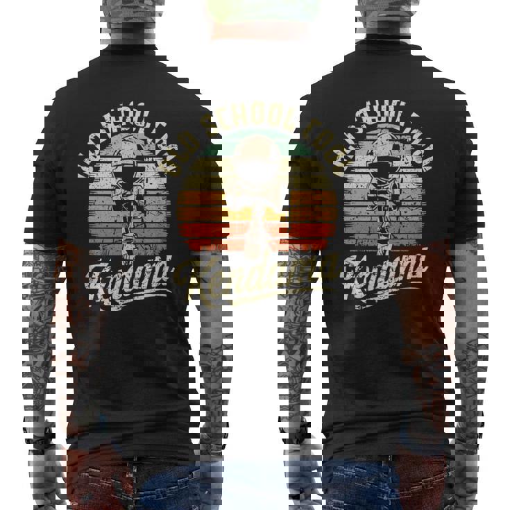 けん玉 ヴィンテージ サンセット デザイン レトロ 剣玉 スピリット オブ けん玉 メンズTシャツ バックプリント