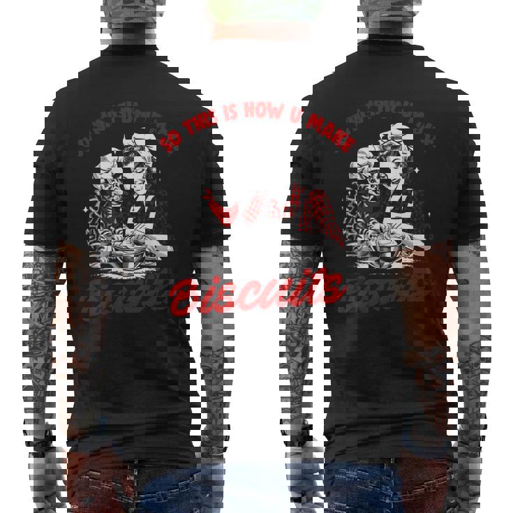 これがビスケット・キャット・ベーキング・ミーム・ニーディングの作り方です メンズTシャツ バックプリント