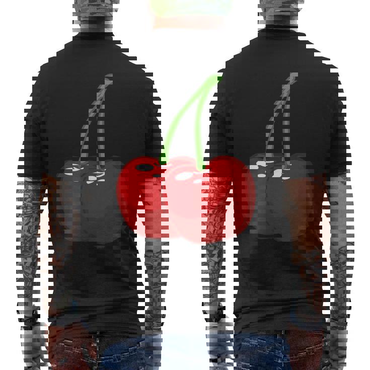 さくらんぼ2本 メンズTシャツ バックプリント