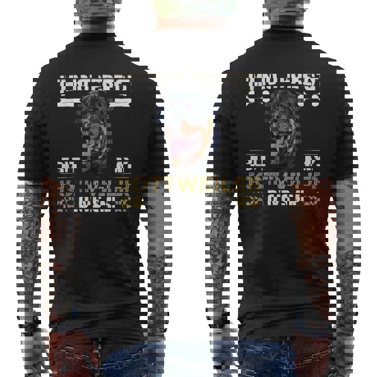 しかし、私のロットワイラーは私を愛している 犬の恋人 ロットワイラー メンズTシャツ バックプリント