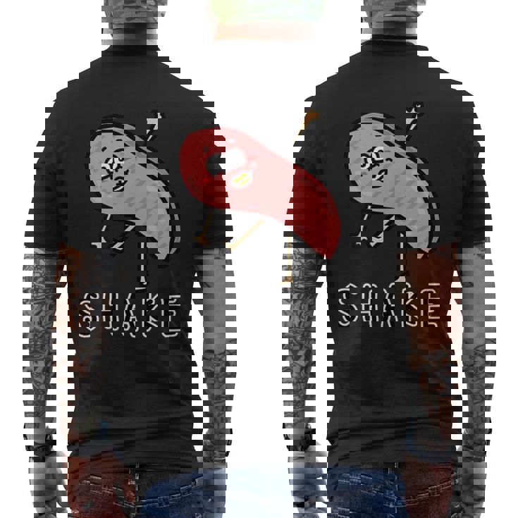 しゃけの切り身さん メンズTシャツ バックプリント