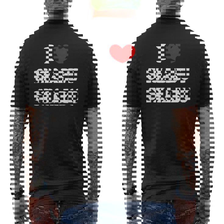 しゃぶしゃぶ大好き アイハート しゃぶしゃぶ メンズTシャツ バックプリント