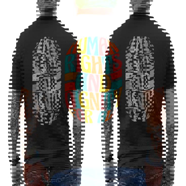 すべての人に人権と尊厳を メンズTシャツ バックプリント