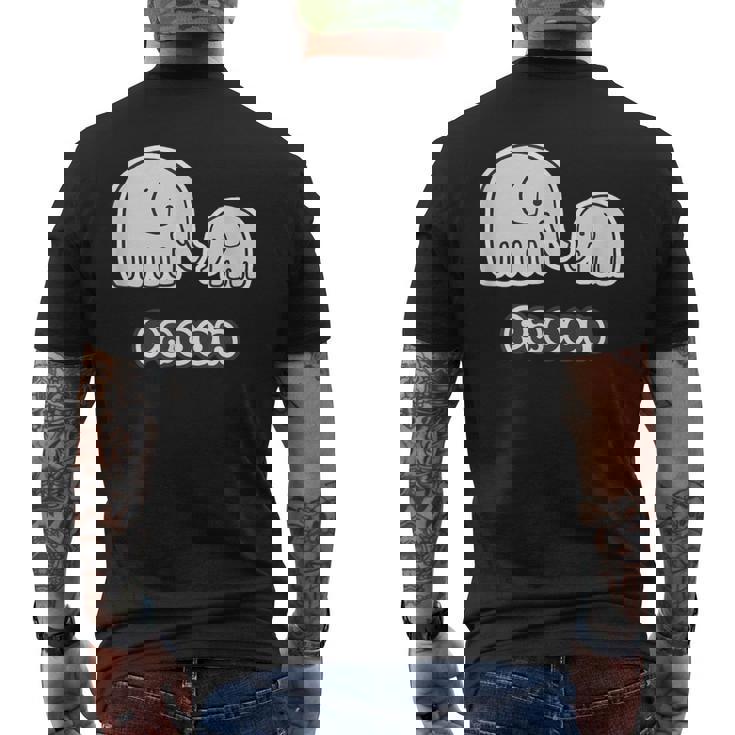 ぞうさん 親子【Paoon】象 赤ちゃん 家族 ファミリー【どうぶつフレンズ】かわいい 動物 キャラクター イラスト メンズTシャツ バックプリント