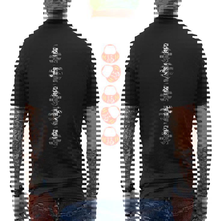 だるま 和柄 おもしろ 福 メンズTシャツ バックプリント