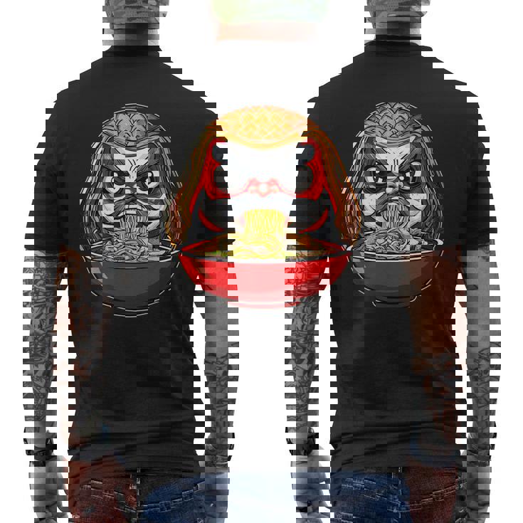 だるま人形 日本 ラーメン 和麺 メンズTシャツ バックプリント