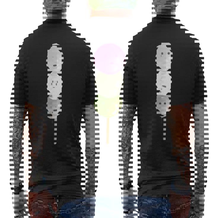 だんご 団子 和菓子 三色団子 三兄弟 だんご好き かわいい おもしろ しろ メンズTシャツ バックプリント