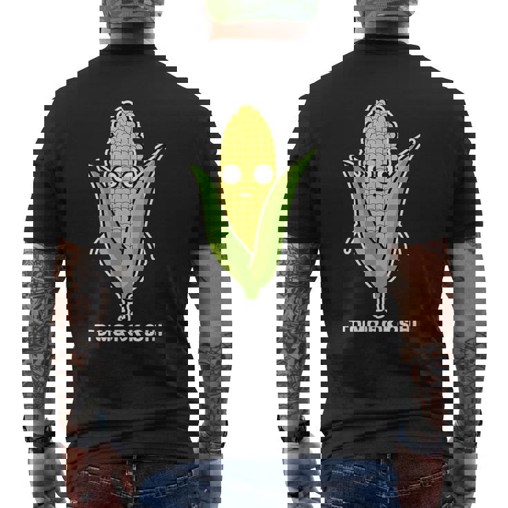 とうもろこし 顔 イラスト かわいい おもしろ 面白い 簡単 シンプル ゆるい 野菜 メンズTシャツ バックプリント