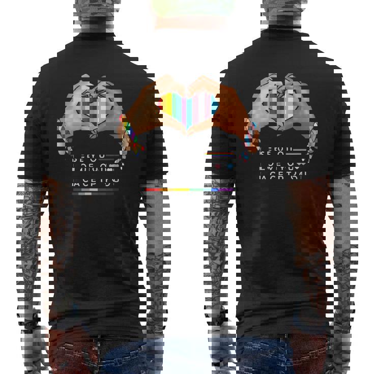 なるほど、愛してる、受け入れるよ、Lgbtqの味方プライド メンズTシャツ バックプリント