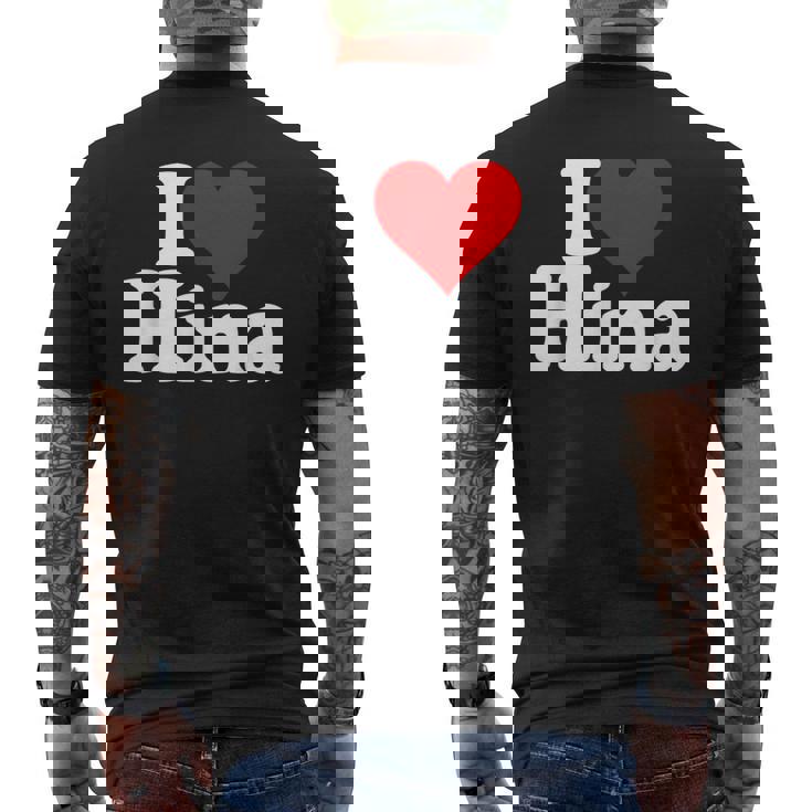 にハートのひな名前が大好き メンズTシャツ バックプリント