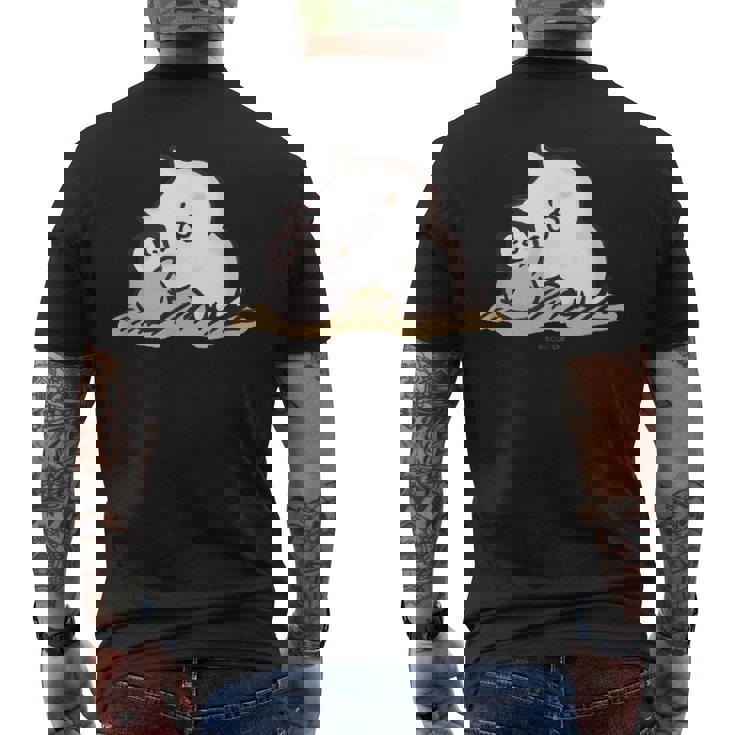 ねこぺん日和 ぎゅっ メンズTシャツ バックプリント