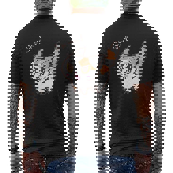 ねこシャーパステル三毛猫ver メンズTシャツ バックプリント