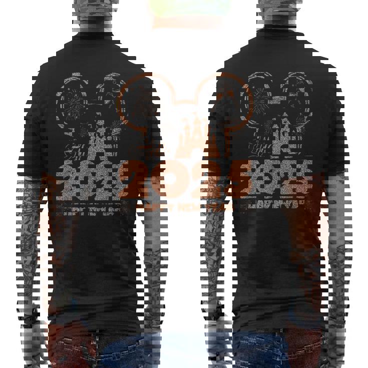 ねずみ 2025 新年あけましておめでとうございます 花火パーティー 2025 ファミリー メンズTシャツ バックプリント