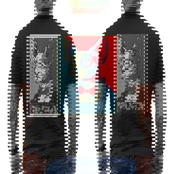 はい、私たちは面白い猫を社長として猫好きの猫好きの猫ルール面白い メンズTシャツ バックプリント