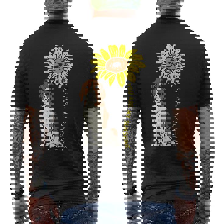 ひまわり サンシャイン ビーグル 動物 ペット ハウンド 犬 恋人 ギフト メンズTシャツ バックプリント