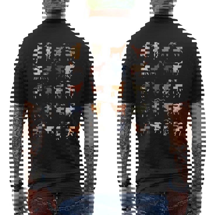 ふれあい動物園 たくさんのヤギ メンズTシャツ バックプリント