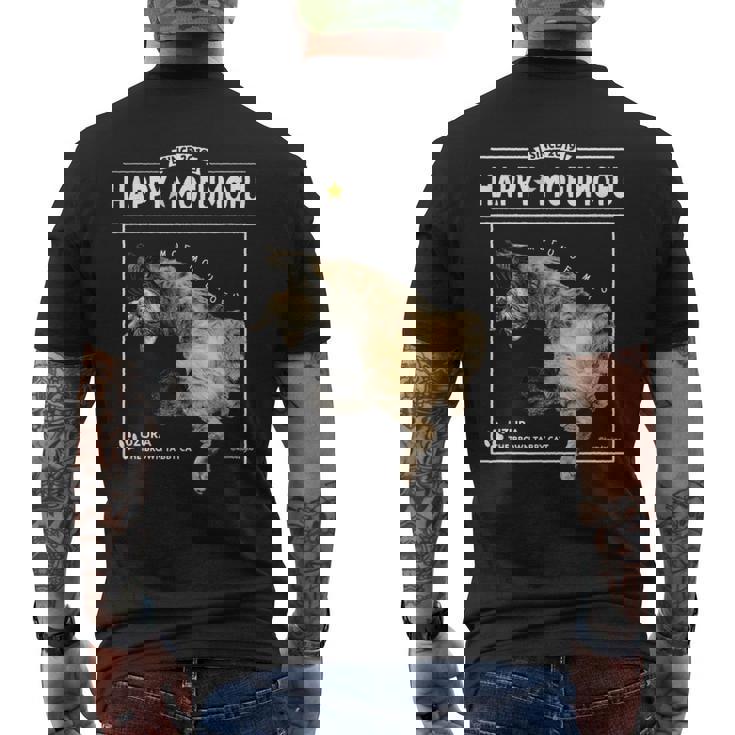 へそてんねこ、うずら 猫 へそ天 鶉 Cat メンズTシャツ バックプリント