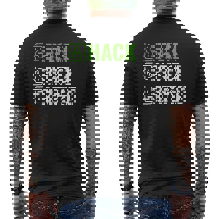 へのギフト ハック パッチ リピート エシカル ハッカー サイバーセキュリティ メンズTシャツ バックプリント