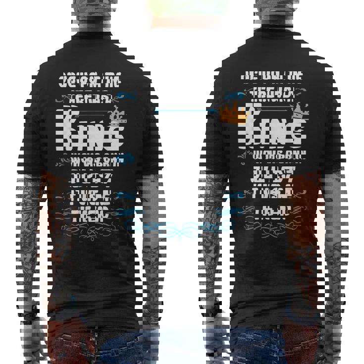 むかしむかし、王様がいました。1977年7月誕生日 メンズTシャツ バックプリント