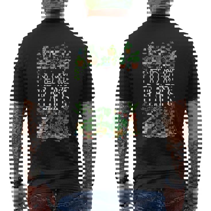 もっと植物が必要です メンズTシャツ バックプリント