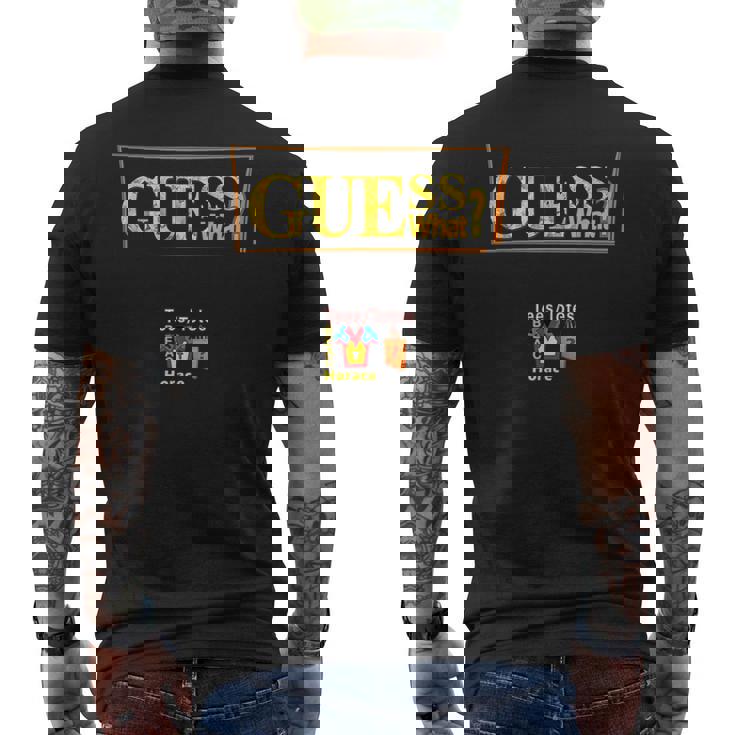 もっと見る。プラスデザイン、Guess What_、ティーセットティートップ メンズTシャツ バックプリント