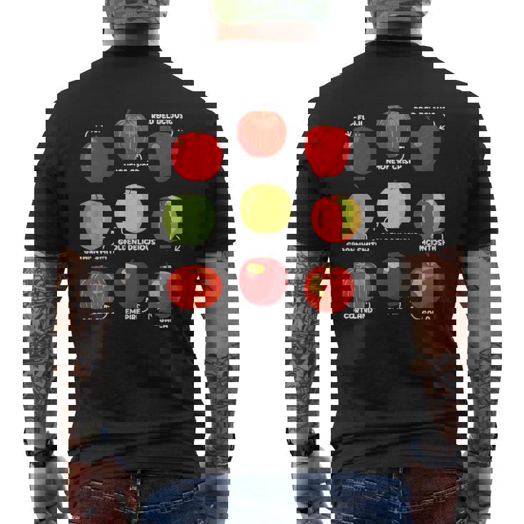 りんごの種類 りんご好き リンゴ果樹園 りんご狩り メンズTシャツ バックプリント