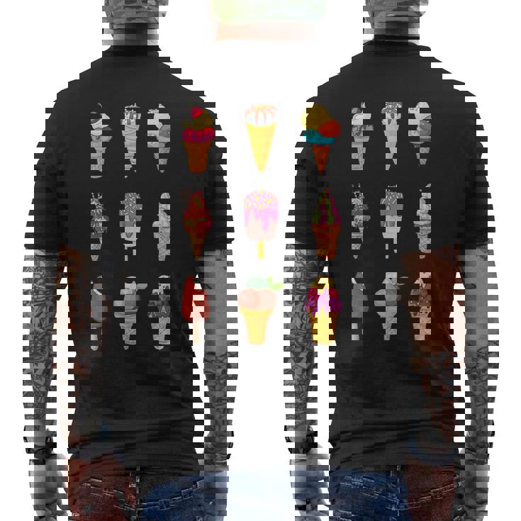 アイスクリーム アイスクリーム アイスクリーム販売ソフトアイスクリーム メンズTシャツ バックプリント