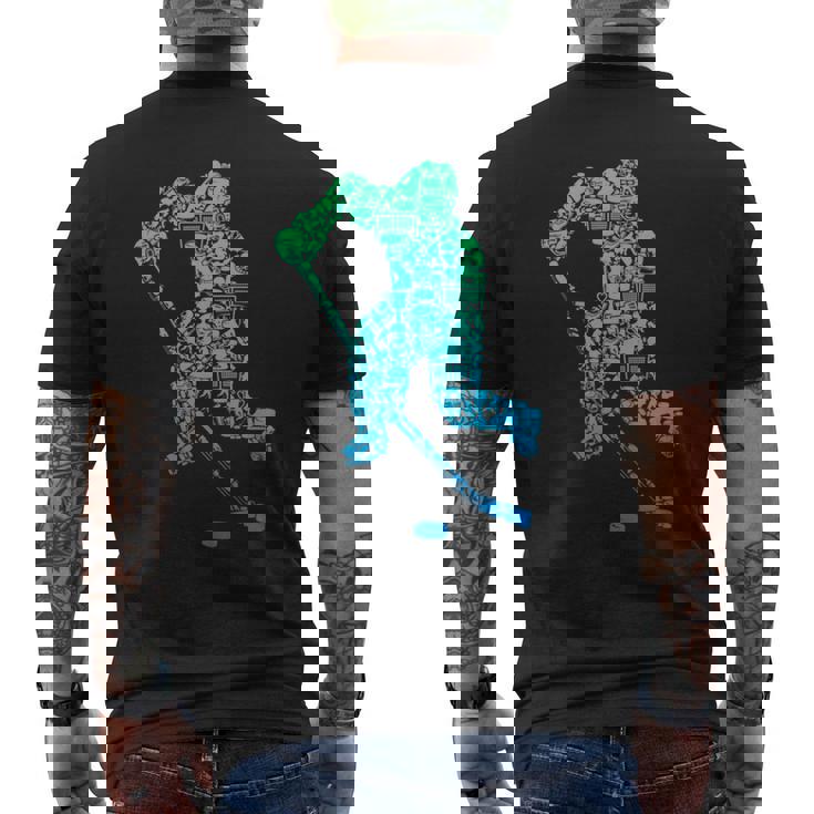 アイスホッケー選手ユースメンズキッズボーイズ 長袖tシャツ メンズTシャツ バックプリント