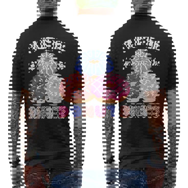 アイム・ジャスト・ヒア・フォー・ザ・ドーナツ・ファニー・ドーナツ・ラヴァー・ドーナツ メンズTシャツ バックプリント