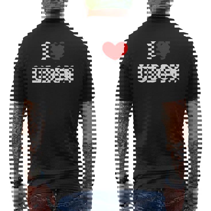 アイラブうどん アイハートうどん メンズTシャツ バックプリント